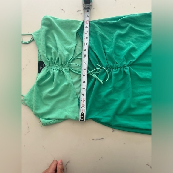 Vici Light Blue and Blue Midi Dress - Picture 6 of 8